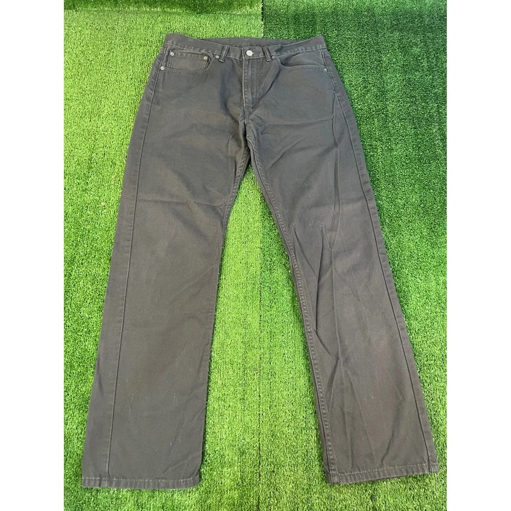 Levis 505 Regular Fit Straight Leg Gray Jeans Mens 34x32 00505-0012